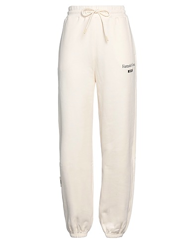 MSGM Casual trouser Cream 100% Organic cotton