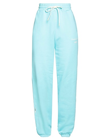 MSGM Casual trouser Turquoise 100% Organic cotton