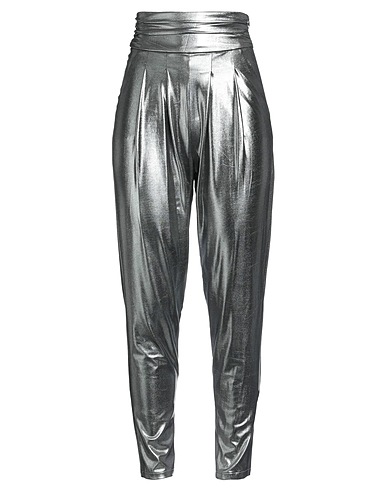 GAëLLE Paris Casual trouser Silver 96% Polyester, 4% Elastane