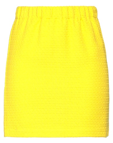 SHIRTAPORTER Mini skirt Yellow 65% Cotton, 30% Polyester, 5% Other Fibres