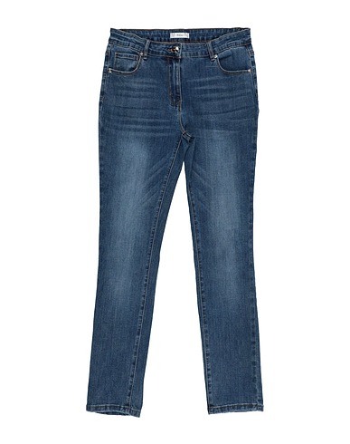 Y-CLÙ Denim trousers Blue 67% Cotton, 32% Polyester, 1% Elastic fibres