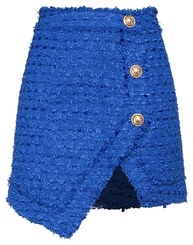 BALMAIN Mini skirt Bright blue 59% Cotton, 29% Polyamide, 12% Viscose