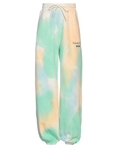MSGM Casual trouser Light green 100% Organic cotton