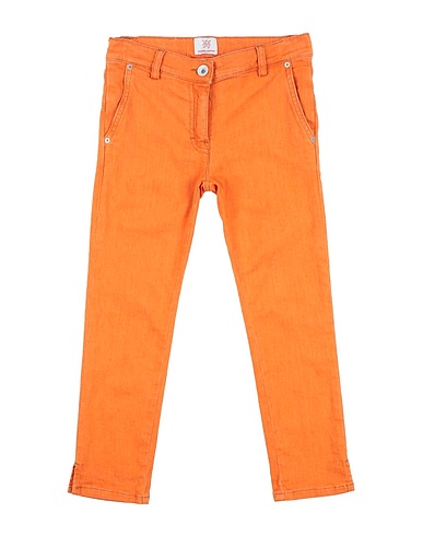 GRIFONI Denim trousers Orange 98% Cotton, 2% Elastane