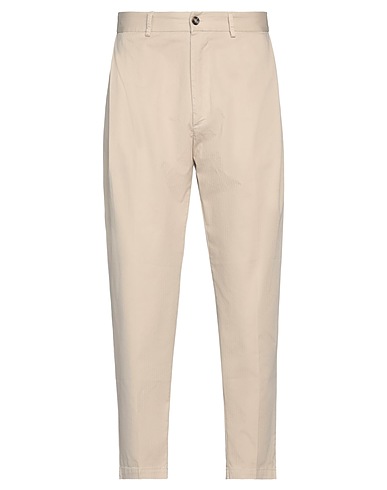 ..,BEAUCOUP Casual trouser Beige 97% Cotton, 3% Elastane
