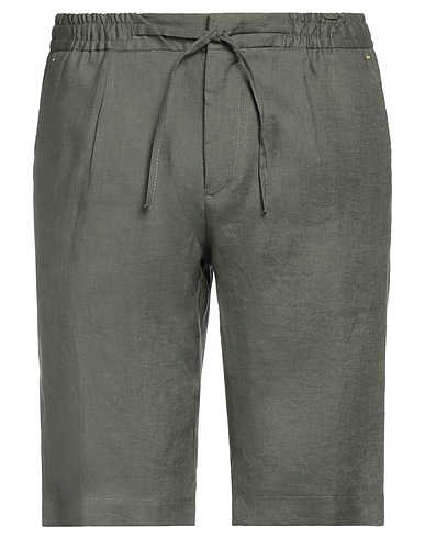 MANUEL RITZ Shorts & Bermuda Military green 100% Linen