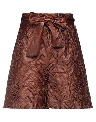 D.EXTERIOR Shorts & Bermuda Dark brown 85% Polyester, 15% Polyurethane