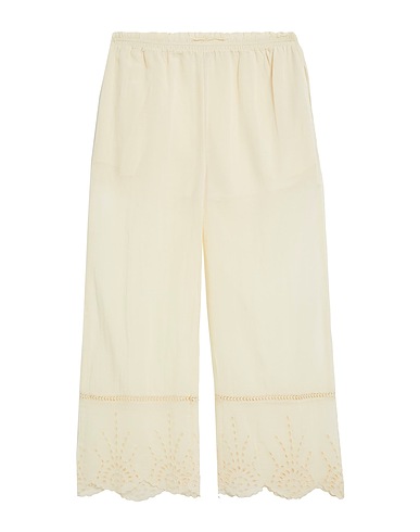 SEMICOUTURE Casual trouser Pastel yellow 51% Cotton, 49% Viscose