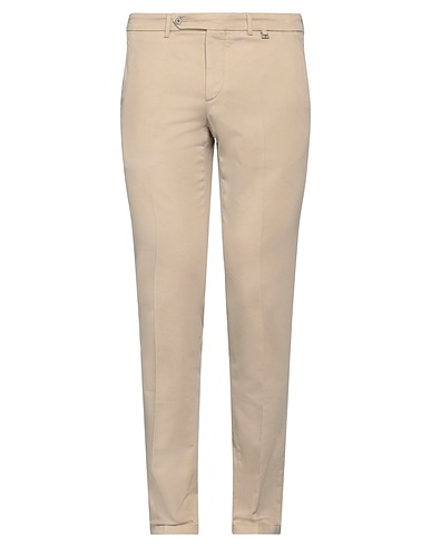 PAOLONI Casual trouser Beige 98% Cotton, 2% Elastane