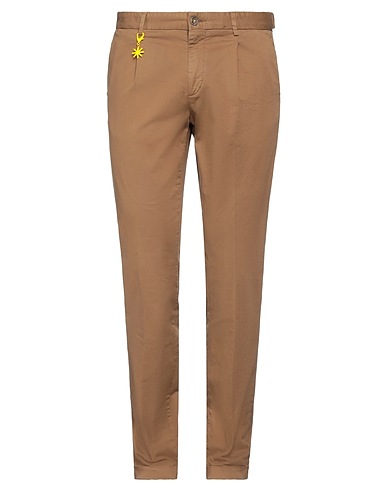 MANUEL RITZ Casual trouser Brown 97% Cotton, 3% Elastane