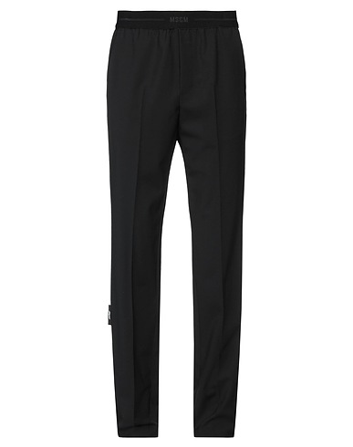 MSGM Pantalone Nero 96% Lana Vergine, 4% Elastan