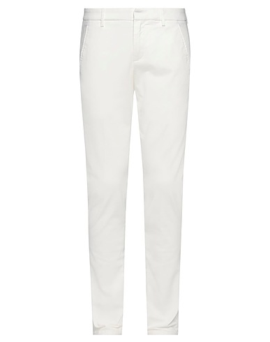 DONDUP Casual trouser Off white 98% Cotton, 2% Elastane