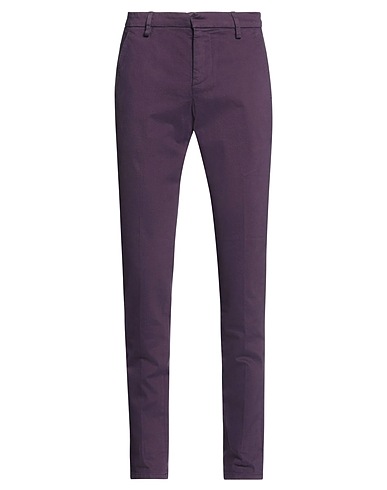 DONDUP Casual pants Dark purple 98% Cotton, 2% Elastane
