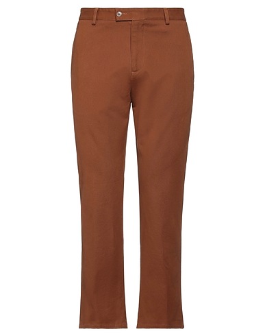 DANIELE ALESSANDRINI Casual trouser Brown 98% Cotton, 2% Elastane