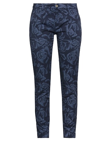 TRUSSARDI COLLECTION Casual pants Slate blue 97% Cotton, 3% Elastane