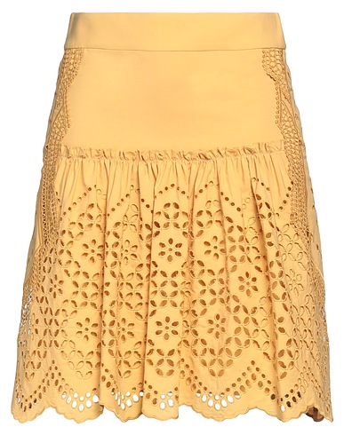 ALBERTA FERRETTI Minigonna Giallo ocra 70% Cotone, 30% Elastan