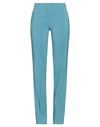 SHERRY BE Casual trouser Turquoise 89% Polyester, 11% Elastane