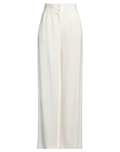 HEBE STUDIO Casual pants White 96% Viscose, 4% Elastane