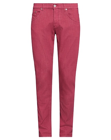 DONDUP Denim trousers Burgundy 69% Cotton, 29% Polyester, 2% Elastane