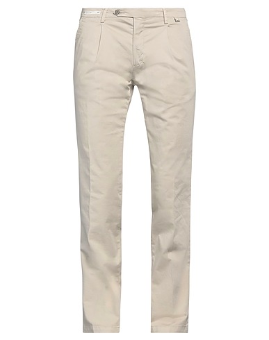PAOLONI Casual pants Beige 98% Cotton, 2% Elastane