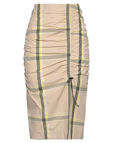 ERIKA CAVALLINI Midi skirt Beige Textile fibers