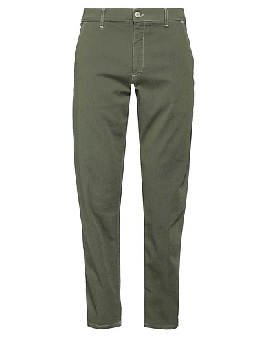 DONDUP Chinos Verde militare 92% Cotone, 6% Elastomultiestere, 2% Elastan