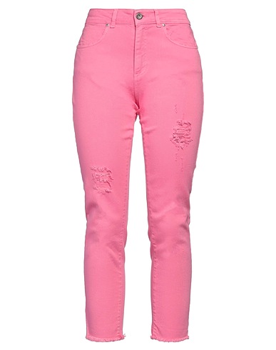 BRAND UNIQUE Denim pants Pink 97% Cotton, 3% Elastane