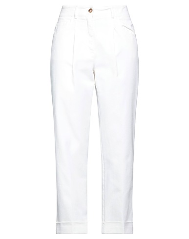 CAPPELLINI by PESERICO Casual trouser White 99% Cotton, 1% Elastane