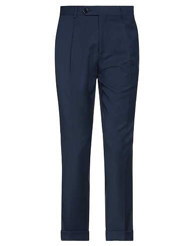MANUEL RITZ Pantalone Blu notte 54% Poliestere, 44% Lana, 2% Elastan