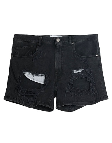 GAëLLE Paris Denim shorts Black 98% Cotton, 2% Elastane