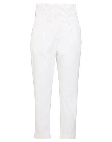PESERICO Casual trouser White 97% Cotton, 3% Elastane