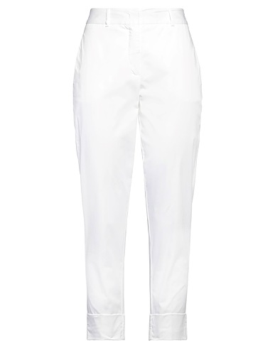 ROSSOPURO Casual trouser White 97% Cotton, 3% Elastane