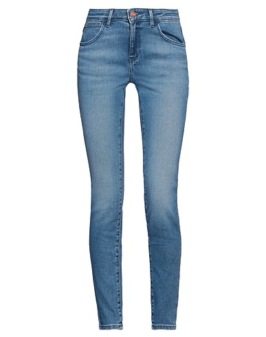 WRANGLER Denim trousers Blue 80% Cotton, 18% Polyester, 2% Elastane