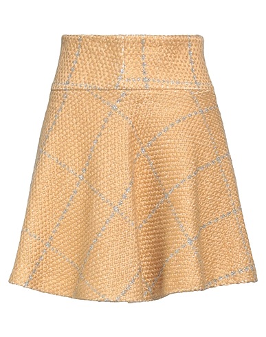 GIULIA N COUTURE Mini skirt Yellow 72% Acrylic, 15% Polyester, 10% Wool, 3% Other Fibres