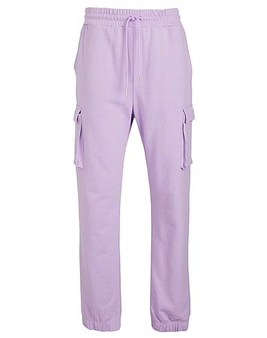 8 by YOOX Hosen ORGANIC COTTON PULL-ON TAPERED CARGO SWEATPANTS Lila 100% Organische Baumwolle
