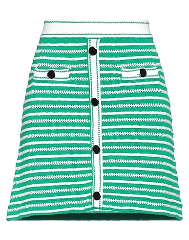 SELF-PORTRAIT Mini skirt Green 94% Cotton, 6% Polyamide