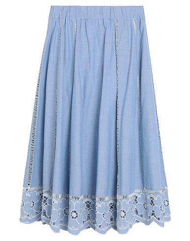 OTTOD'AME Midi skirt Sky blue 100% Cotton