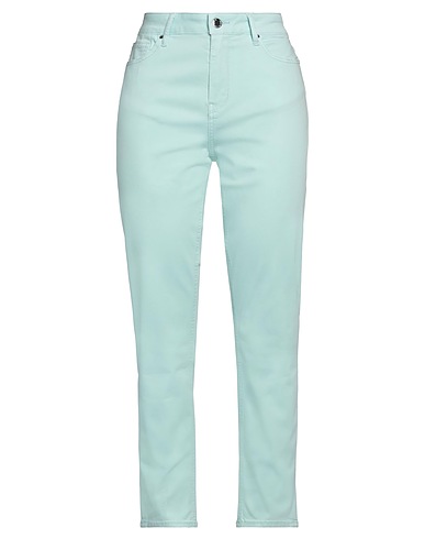 MET JEANS Denim trousers Turquoise 85% Cotton, 12% Polyester, 3% Elastane