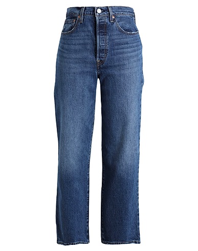 LEVI'S Jeans RIBCAGE STRAIGHT ANKLE DARK INDIGO - WORN IN
 Blau 99% Baumwolle, 1% Elastan