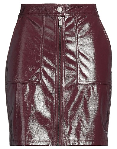 GUESS Mini skirt Plum 100% Polyester, Polyurethane