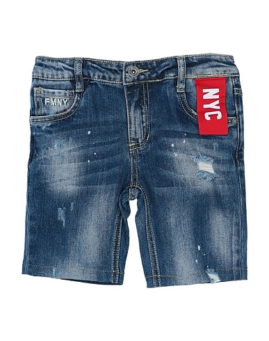 FRED MELLO Denim shorts Blue 98% Cotton, 2% Elastane