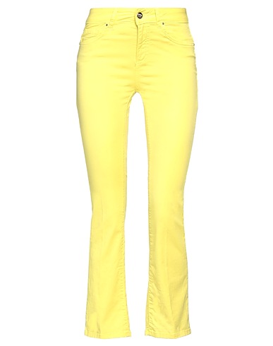 FRACOMINA Casual trouser Yellow 97% Cotton, 3% Elastane
