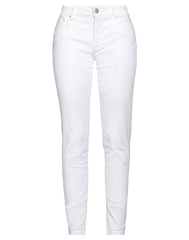 GEMS Denim trousers Ivory 98% Cotton, 2% Elastane