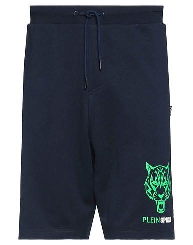 PLEIN SPORT Shorts & Bermuda Midnight blue 52% Cotton, 48% Polyester