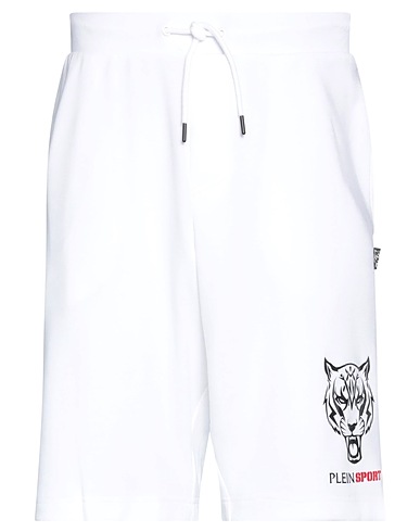 PLEIN SPORT ショートパンツ＆バミューダパンツ ホワイト コットン 52% / ポリエステル 48%