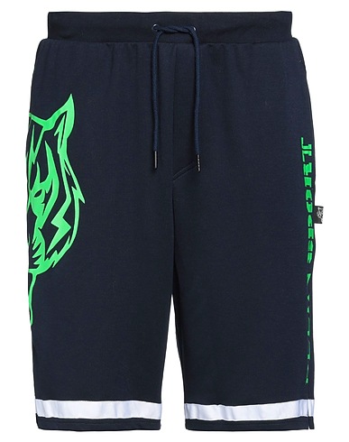 PLEIN SPORT Shorts & Bermuda Midnight blue 52% Cotton, 48% Polyester