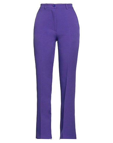 VICOLO Casual pants Purple 96% Polyester, 4% Elastane