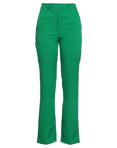 VICOLO Casual pants Green 96% Polyester, 4% Elastane