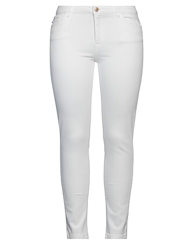 !M?ERFECT Denim trousers Ivory 98% Cotton, 2% Elastane
