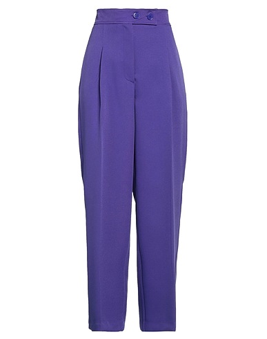 VICOLO Casual trouser Purple 96% Polyester, 4% Elastane, Acetate, Viscose